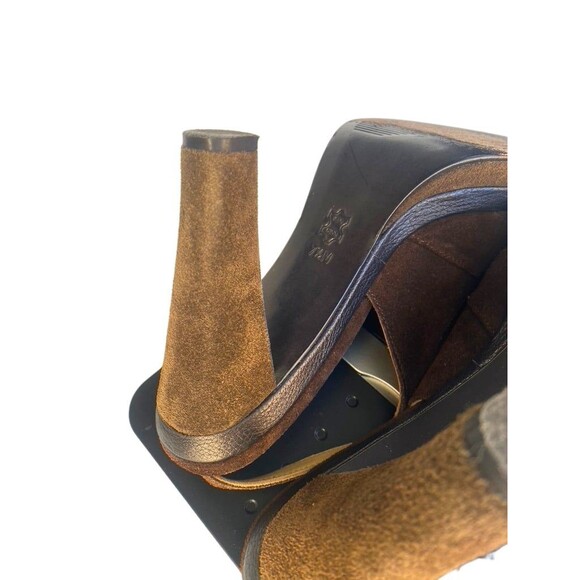 Michael Michael Kors Women's Suede High Heel Peep Toe Sandals Tan Brown S… - Picture 8 of 9